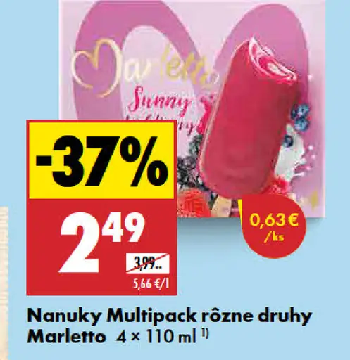 Marletto multipack nanuky, rôzne druhy