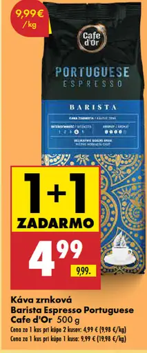 Cafe d’Or Portuguese Espresso Barista káva zrnková