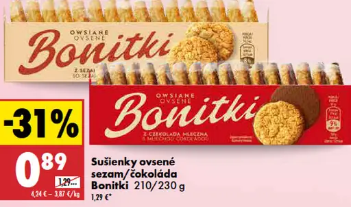 Ovsené sušienky so sezamom Bonitki