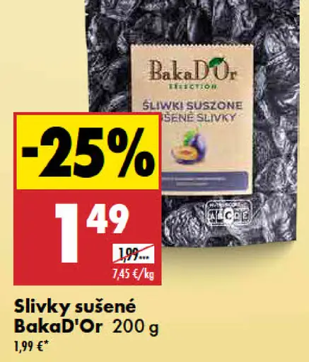 Baka'D'Or sušené slivky bez kôstok