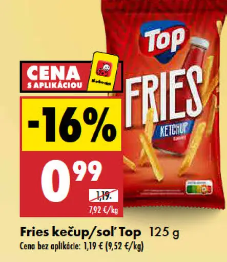 Top hranolčeky s kečupovou príchuťou