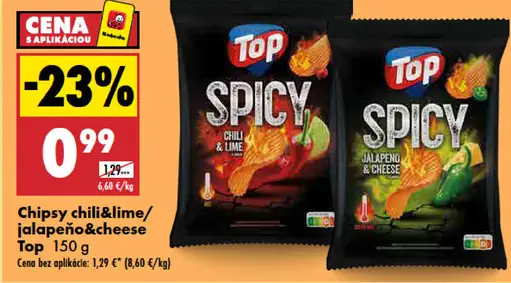 Top chipsy s príchuťou chili a limetky