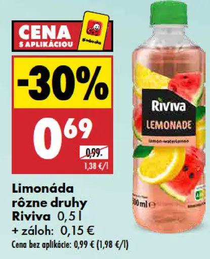 Limonáda Riviva, rôzne druhy