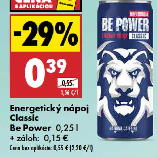 Be Power energetický nápoj Classic