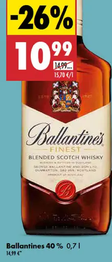 Ballantine’s Finest 40 % blended Scotch whisky