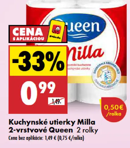 Kuchynské utierky Milla 2-vrstvové Queen
