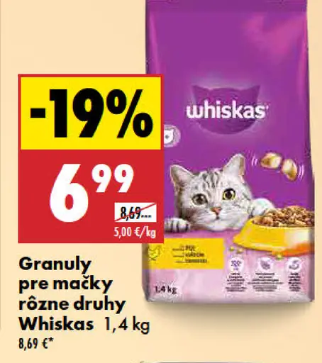 Whiskas granuly pre mačky