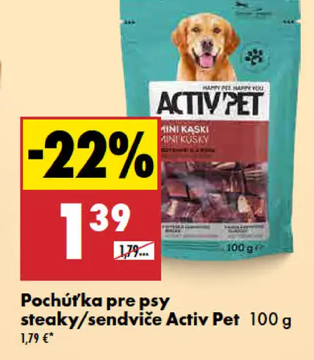 Activ Pet pochúťka pre psy steaky/sendviče
