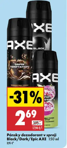Pánsky dezodorant v spreji Black/Dark/Epic