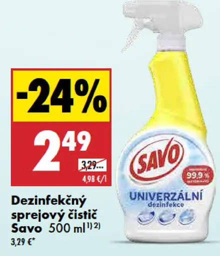 Dezinfekčný sprejový čistič Savo Univerzálny