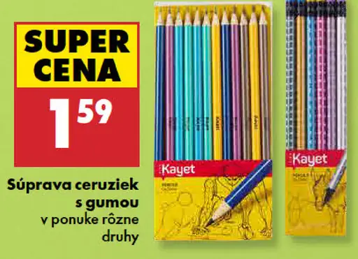 Kayet Súprava ceruziek s gumou