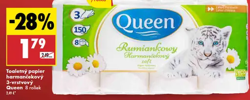 Queen Toaletný papier 3-vrstvový harmančekový