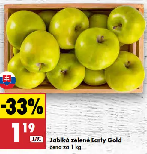 Jablká zelene Early Gold