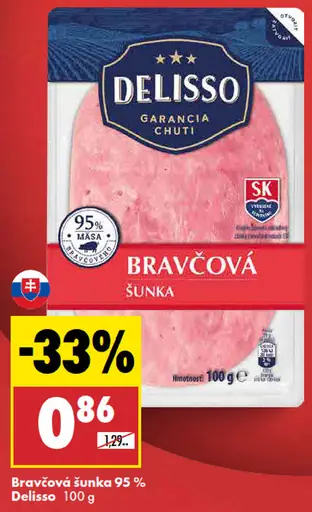 Delisso bravčová šunka 95 % mäsa