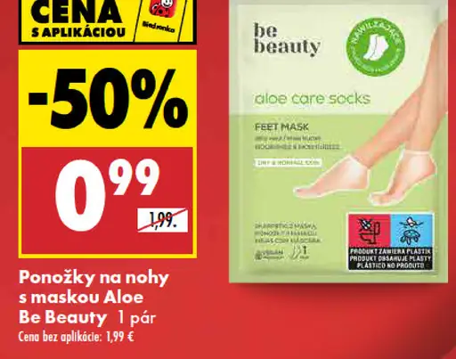 Be Beauty ponožky na nohy s maskou Aloe
