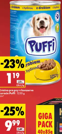 Puffi krmivo pre psy v konzerve kuracie