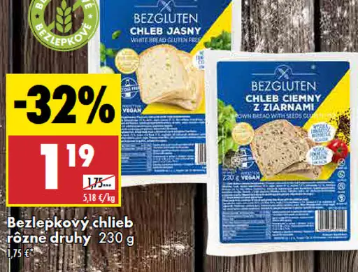 Bezlepkový chlieb, rôzne druhy