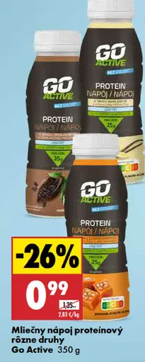 Go Active Mliečny nápoj proteínový rôzne druhy