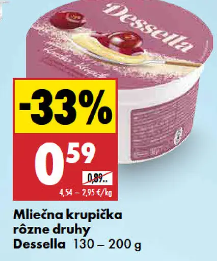 Dessella mliečna krupička rôzne druhy
