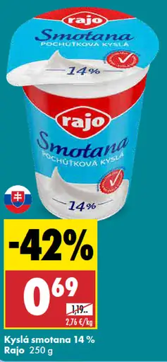 Rajo Kyslá smotana 14%