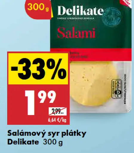 Delikate Salamový syr plátky
