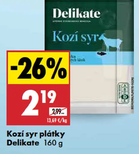 Delikate Kozí syr plátky