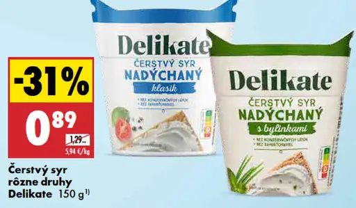 Delikate Tavený syr rôzne druhy