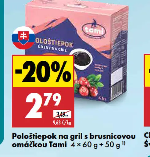 Tami pološtiepok na gril s brusnicovou omáčkou
