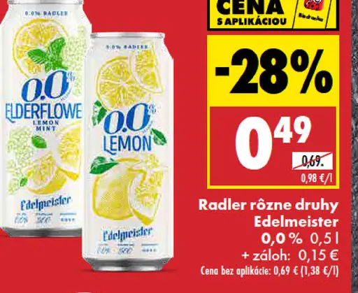 Edelmeister Radler 0,0 % rôzne druhy