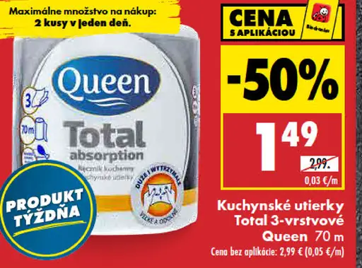 Queen Total kuchynské utierky 3-vrstvové