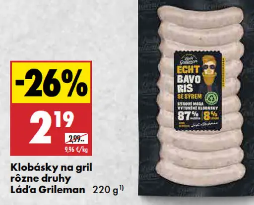 Láďa Grileman klobásky na gril rôzne druhy