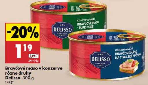Delisso Bravčové mäso v konzerve