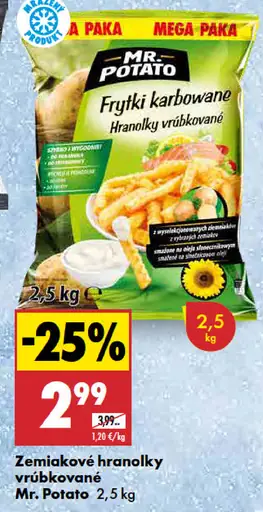 Zemiakové hranolky vrúbkované Mr. Potato