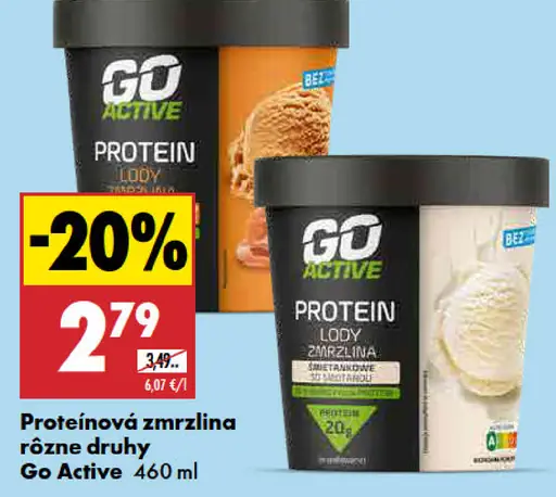 Proteínová zmrzlina Go Active – rôzne druhy