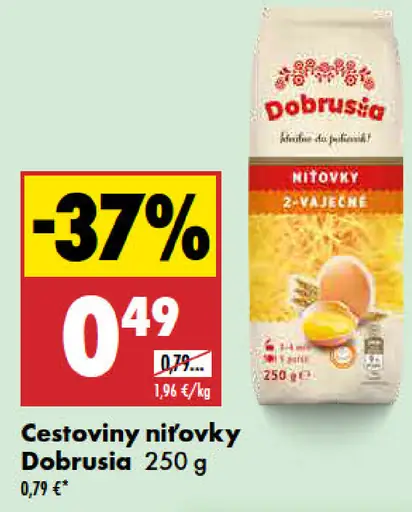 Cestoviny nitovky Dobruška 2-vaječné