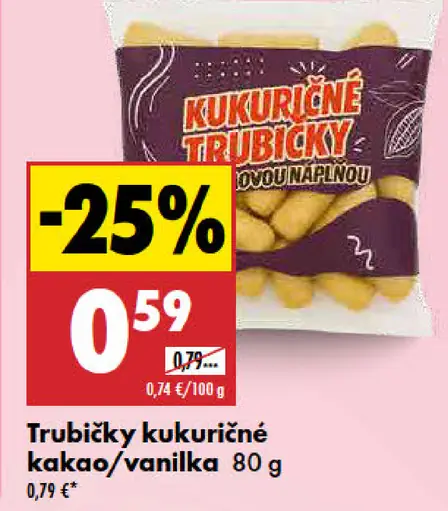 Kukuričné trubičky kakao/vanilka