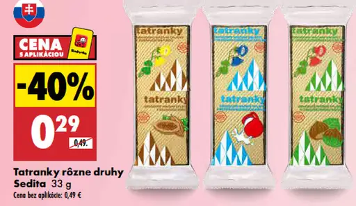 Sedita Tatranky oblátky rôzne druhy