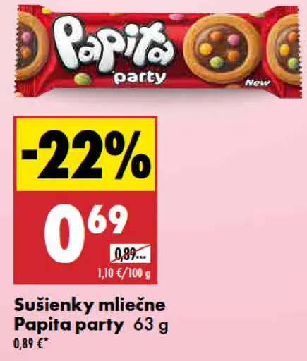 Papita party mliečne sušienky
