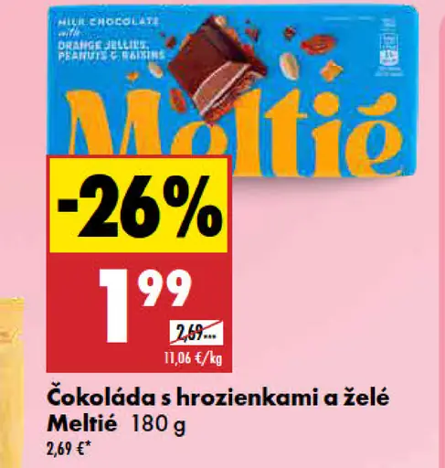 Mellié čokoláda s hrozienkami a želé