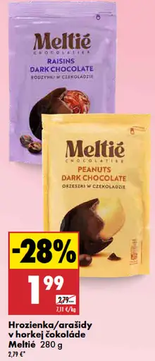 Meltié arašidy v horkej čokoláde