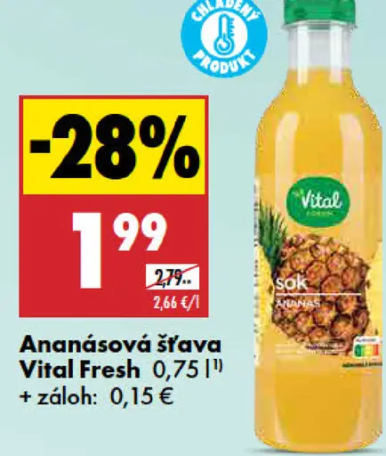 Ananásová šťava Vital Fresh
