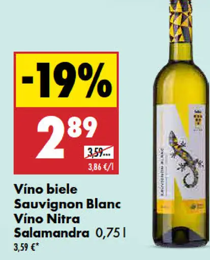 Víno biele Sauvignon Blanc Vino Nitra Šalamandra