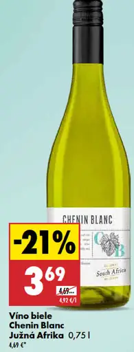 Vino biele Chenin Blanc Južná Afrika
