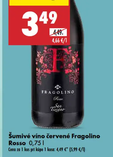 Šumivé víno červené Fragolino Rosso