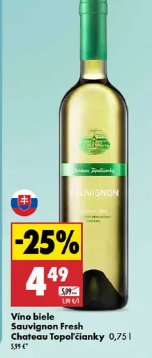 Chateau Topoľčianky Sauvignon Fresh víno biele