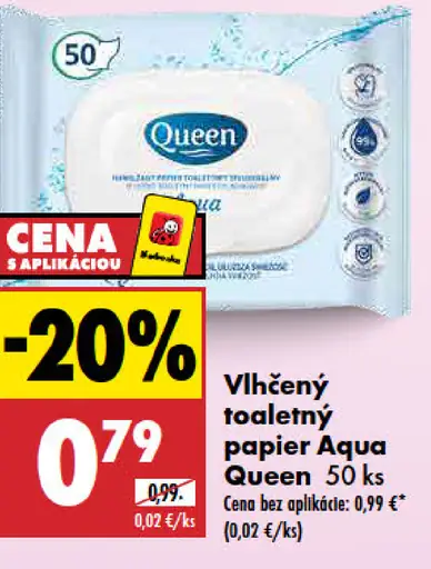 Queen Aqua vlhčený toaletný papier