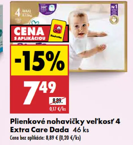 Plienkové nohavičky Extra Care Dada veľkosť 4