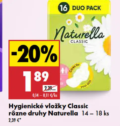 Naturella Classic hygienické vložky