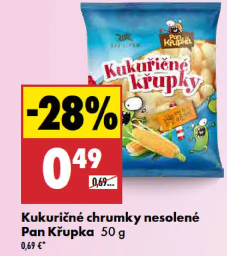 Kukuričné chrumky nesolené Pan Krúpka