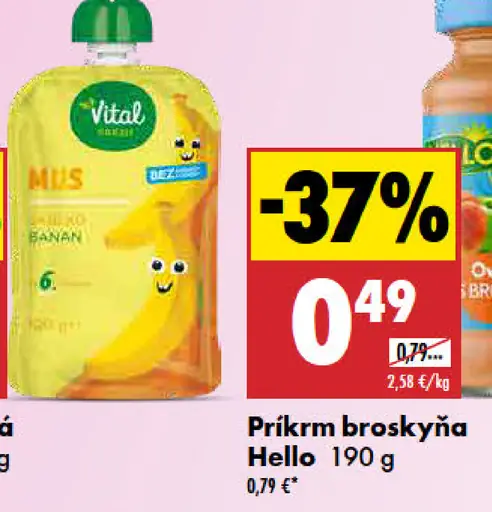 Príkrm broskyňa Hello
